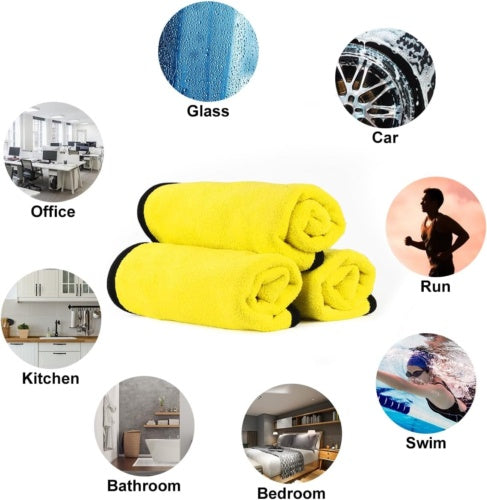 12PCS Car Cleaning Towels Drying Wash Cloth Microfibre Super Absorbent Polishing