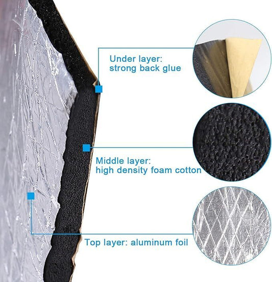 10M 10mm Sound Deadening Roll Car Van Heat Insulation Thick Closed Cell Foam Mat